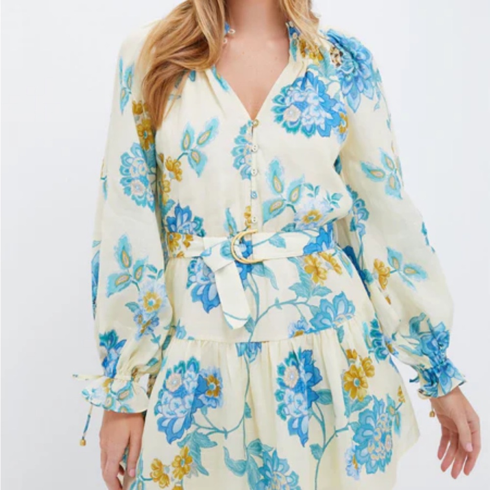 Kivari Giselle Blouson Sleeve Mini Dress XL Tuckernuck NWT Floral